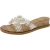 Anne Klein Womens Embellished Manmade Slide In Multi