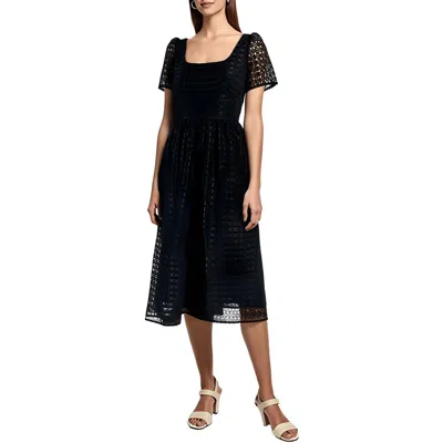 Anne Klein Womens Embroidered Polyester Midi Dress