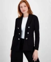 Anne Klein Womens Faux Double Breasted Jacket P Xxs Xl In Black