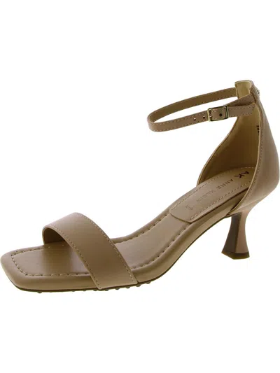 Anne Klein Womens Faux Leather Square Toe Heels In Multi