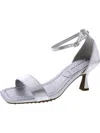 Anne Klein Womens Faux Leather Square Toe Heels In Silver