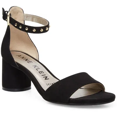 Anne Klein Womens Faux Suede Dressy Block Heel In Black