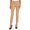Anne Klein Womens Faux Suede Mid Rise Ankle Pants In Brown