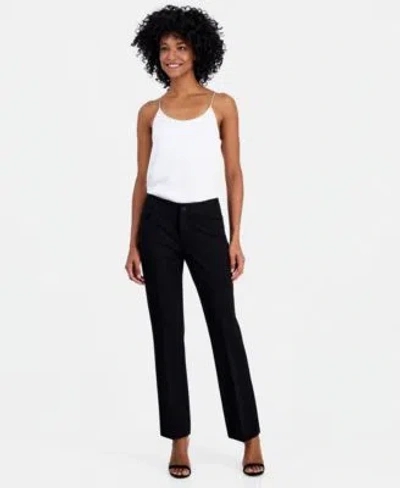 Anne Klein Womens Flare Leg Compression Pant 0p 16 In Black
