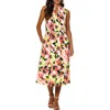Anne Klein Womens Floral Print Manmade Fit & Flare Dress