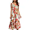 Anne Klein Womens Floral Print Polyester Maxi Dress In Multi