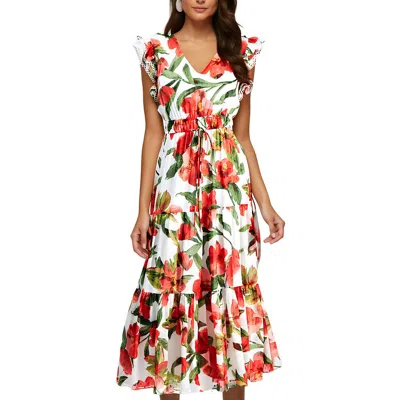 Anne Klein Womens Floral Print Polyester Maxi Dress In Multi