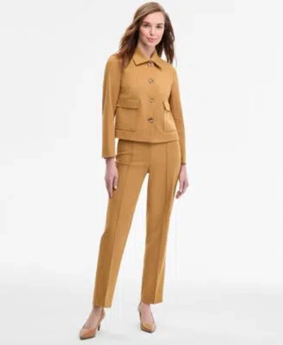 Anne Klein Womens Four Button Patch Pocket Jacket Pull On Pintuck Pants