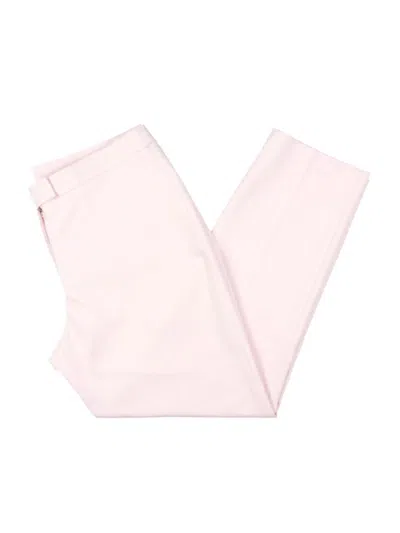 Anne Klein Womens High Rise Solid Straight Leg Pants In Pink