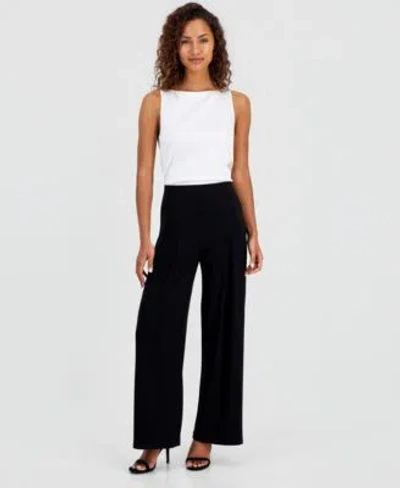 Anne Klein Womens High Rise Wide Leg Pants In Black