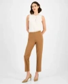 Anne Klein Womens Hollywood Straight Leg Ankle Pants P Xxs Xxl In Brown