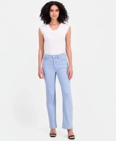 Anne Klein Womens Leo Bootcut Jeans In White Dove