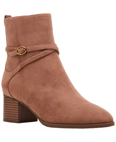 Anne Klein Womens Marie Block Heel Booties In Brown