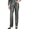 Anne Klein Womens Metallic Faux Leather Bootcut Pants In Multi
