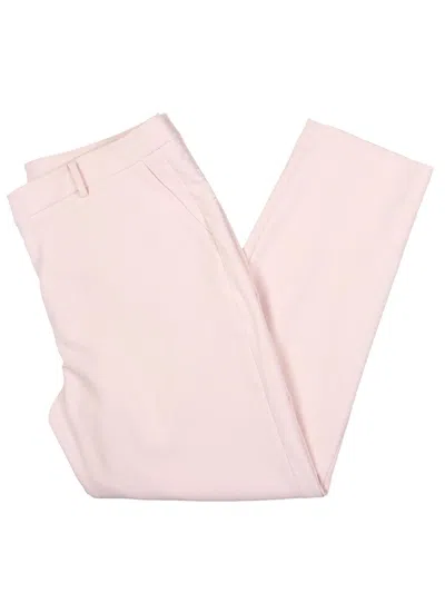 Anne Klein Womens Mid-rise Ankle Straight Leg Pants In Pink