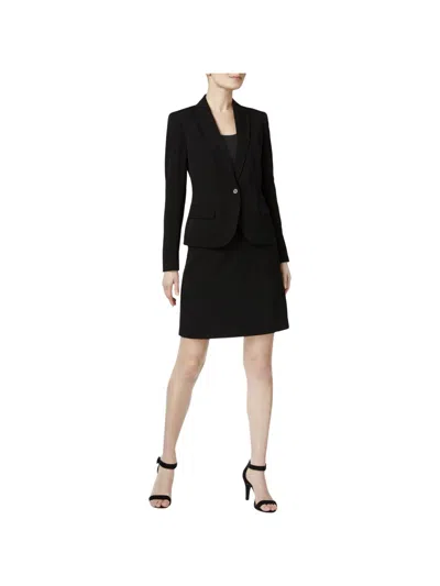 Anne Klein Missy & Petite Executive Collection Single-button A-line Skirt Suit, Created For Macy's In Black