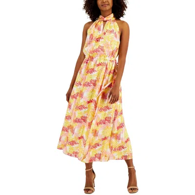 Anne Klein Womens Pinstripe Long Maxi Dress In Multi