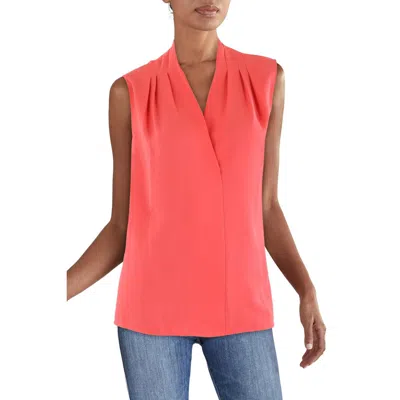 Anne Klein Womens Pleated Chiffon Blouse