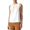 Anne Klein Womens Pleated Chiffon Shell In White