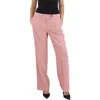 Anne Klein Womens Pocket Twill Straight Leg Pants In Pink