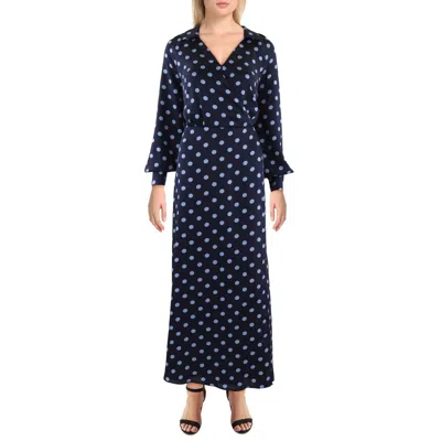 Anne Klein Womens Polka Dot Polyester Maxi Dress