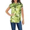 Anne Klein Womens Printed Chiffon Blouse