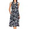 Anne Klein Womens Printed Polyester Midi Dress In Multi