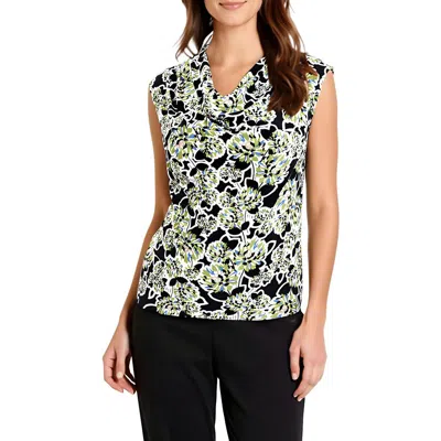 Anne Klein Womens Printed Polyester Shell In Black