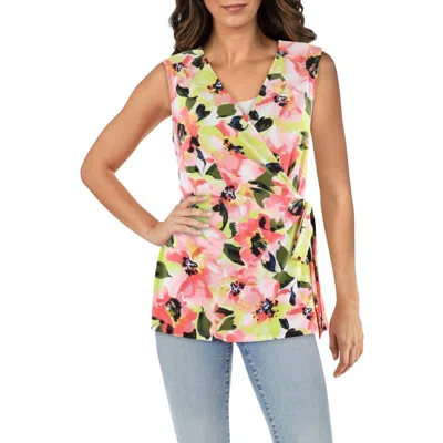 Anne Klein Womens Printed Polyester Shell In Multi