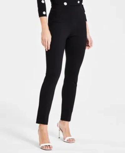 Anne Klein Womens Pull On Hollywood Waist Ankle Pants Xxs P Xxl In Black