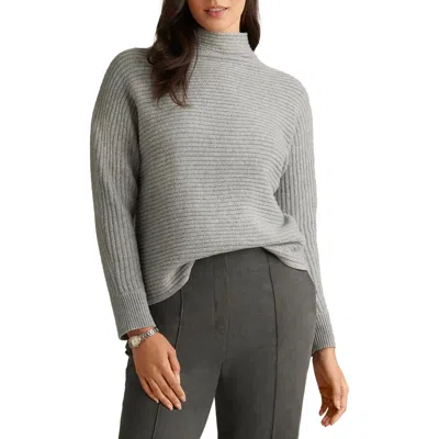 Anne Klein Womens Ribbed Ribbed Knit Mock Turtleneck Sweater In Multi
