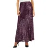 Anne Klein Womens Sequined Polyester A-line Skirt In Brown