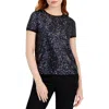 Anne Klein Womens Sequined Polyester Blouse In Multi