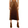 Anne Klein Womens Shimmer Long Pleated Skirt In Vicuna