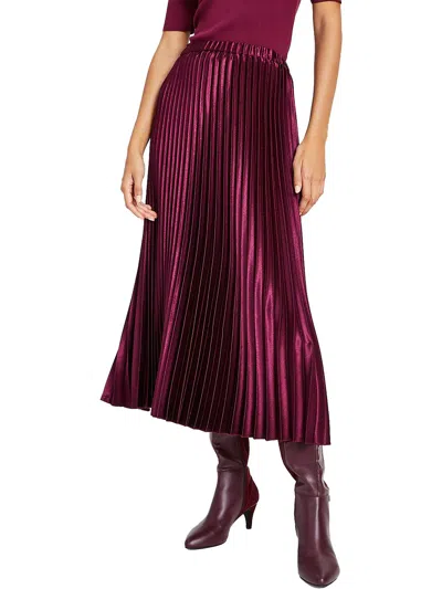 Anne Klein Womens Shimmer Long Pleated Skirt In Multi