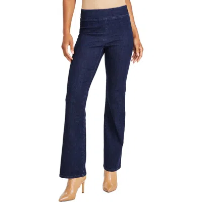 Anne Klein Womens Solid Denim Flared Jeans In Multi