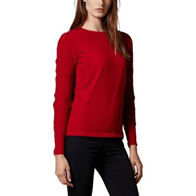 Anne Klein Womens Solid Knit Pullover Sweater In Red