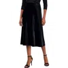 Anne Klein Womens Solid Velvet Midi Skirt In Multi