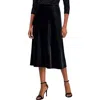 Anne Klein Womens Solid Velvet Midi Skirt In Multi