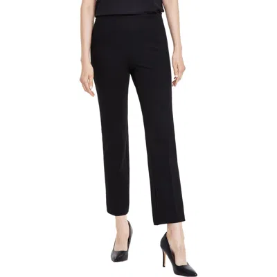 Anne Klein Womens Solid Viscose Straight Leg Pants In Black