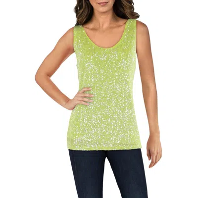 Anne Klein Womens Sqequined Top Tank Top In Multi