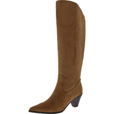 Anne Klein Womens Tall Pointed Toe Knee-high Boots In Brown