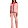 Anne Klein Womens Textured Manmade One-button Blazer