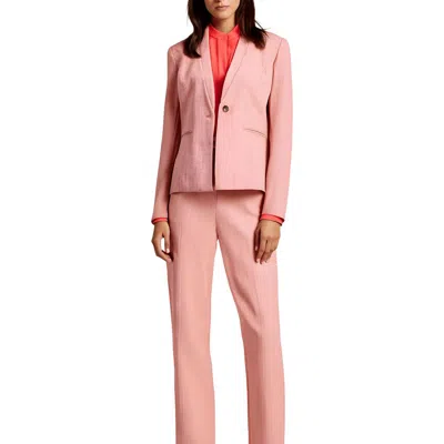 Anne Klein Womens Textured Manmade One-button Blazer