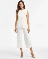 Anne Klein Longline Crepe Vest In White