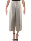 Anne Klein Womens Wide Leg Linen Blend Culottes In White