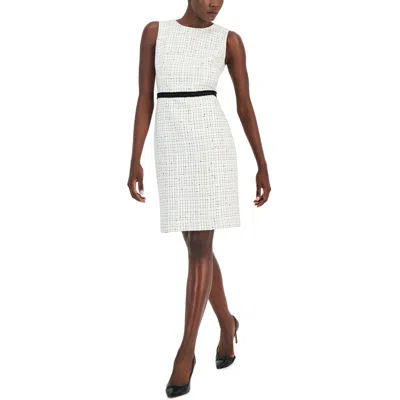 Anne Klein Womens Wool Blend Metallic Wear To Work Dress In Multi