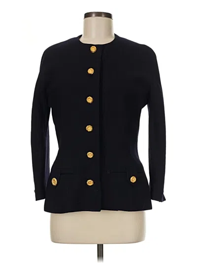 Pre-owned Anne Klein Wool Blazer Jacket In Black