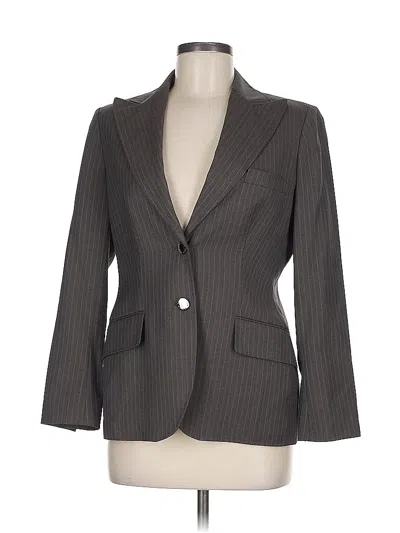 Pre-owned Anne Klein Wool Blazer Jacket In Gray