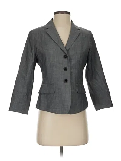 Pre-owned Anne Klein Wool Blazer Jacket In Gray